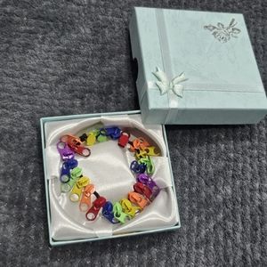Rainbow Multi-colored Zipper Elastic Bracelet